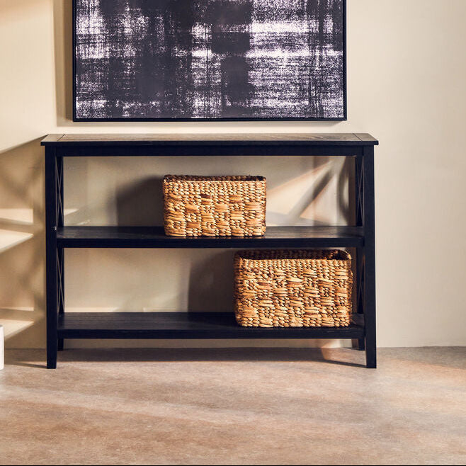 Set of 3 Natural Water Hyacinth Storage Baskets