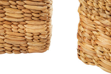 Set of 3 Natural Water Hyacinth Storage Baskets