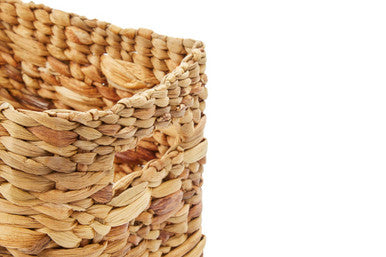 Set of 3 Natural Water Hyacinth Storage Baskets