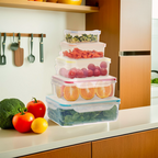 5 Piece Rectangular Food Containers with Airtight Lids