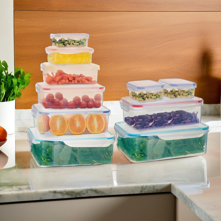 5 Piece Square Food Containers with Airtight Lids