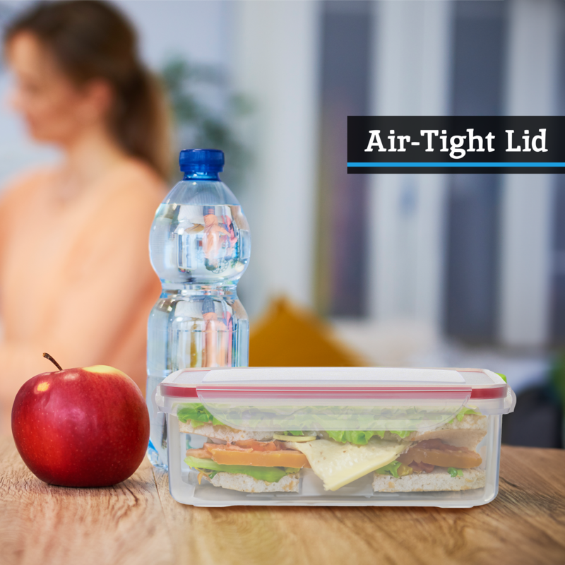 6 Piece Rectangular Food Containers with Airtight Lids
