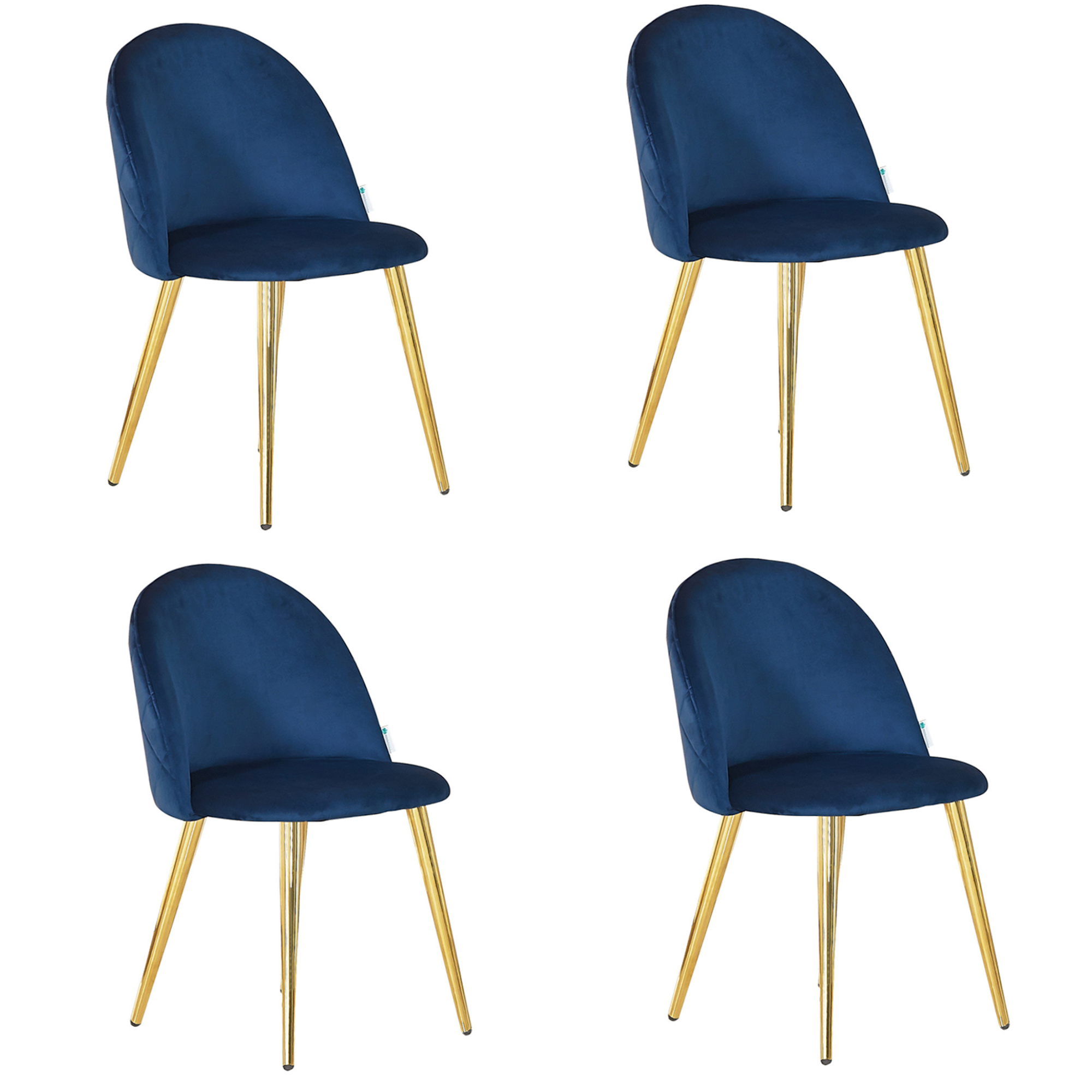 Velvet Dining Chair Or Dressing Table Chair Royal Blue Set of 4