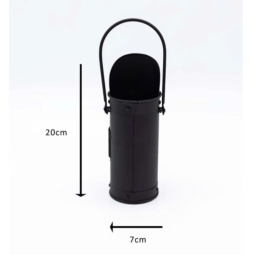 Fireside Coal Bucket & Match Canister - Black