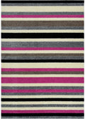 Linea Striped Pink Washable Rug