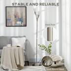 Modern Upright Floor Lamp with 3 Light, Steel Base for Living Room