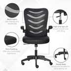 Mesh Office Chair Home Swivel Task Chair, Lumbar Support, Black