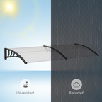 Outdoor Curved Window Porch Canopy Awning UV Rain Cover 0.8x2m Clear