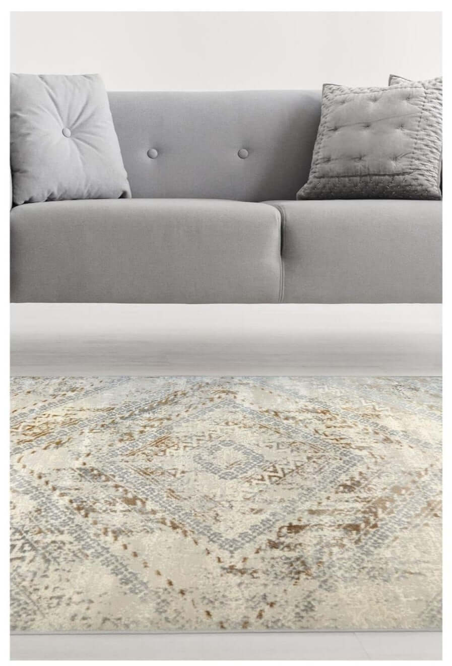 Abstract Vintage Cream/Ochre Rug