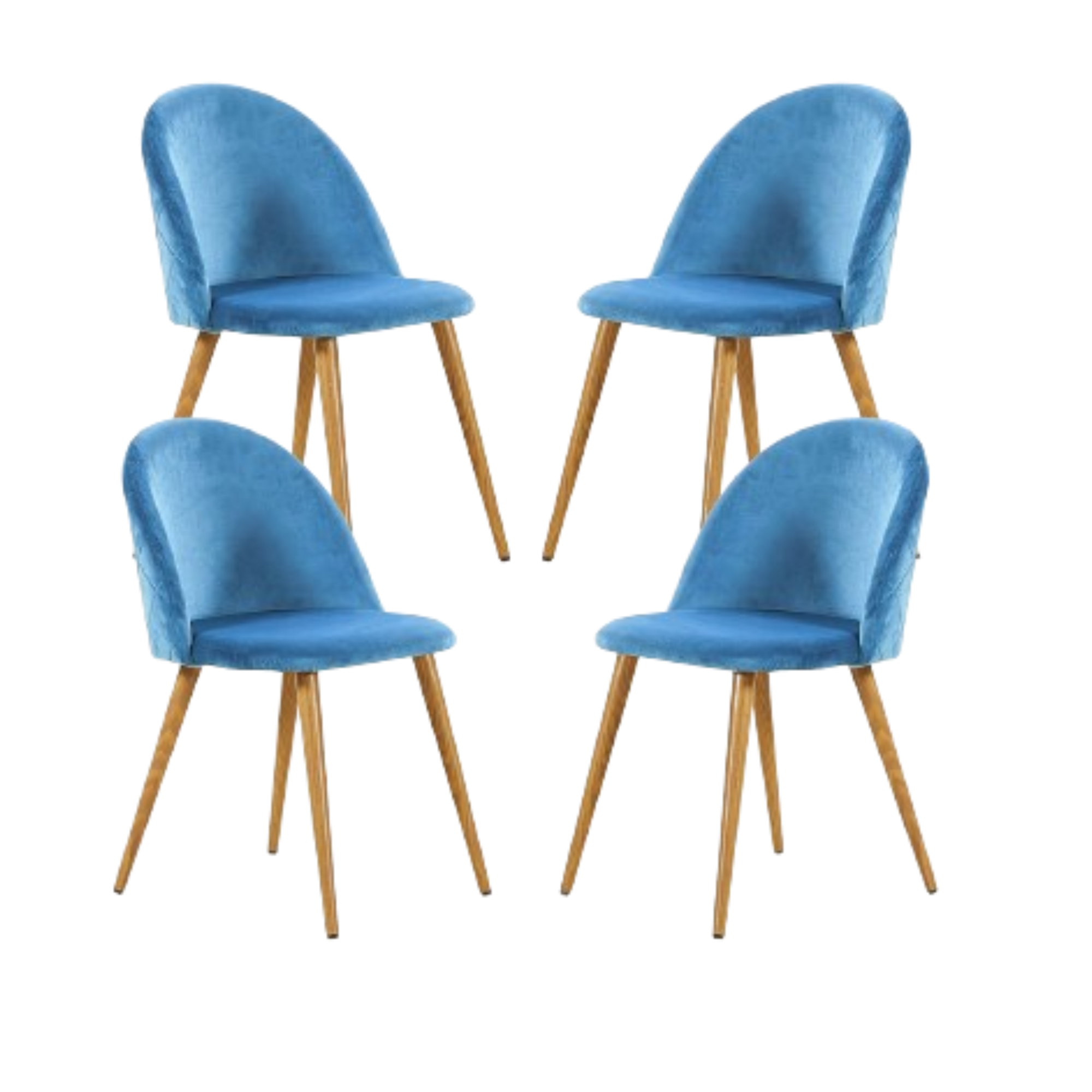 Velvet Dining Chair Or Dressing Table Chair Blue Set of 4