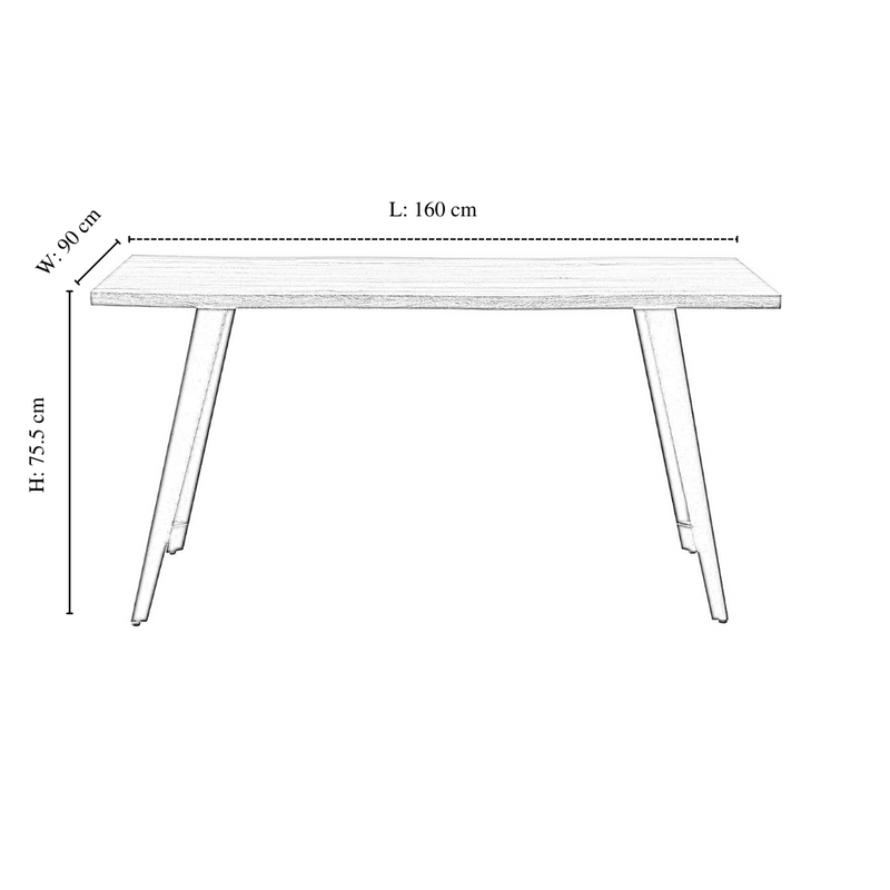 Rocco LUX 5PCs Dining Set includes an Oak Dining Table and Set of 4 Dining Chairs