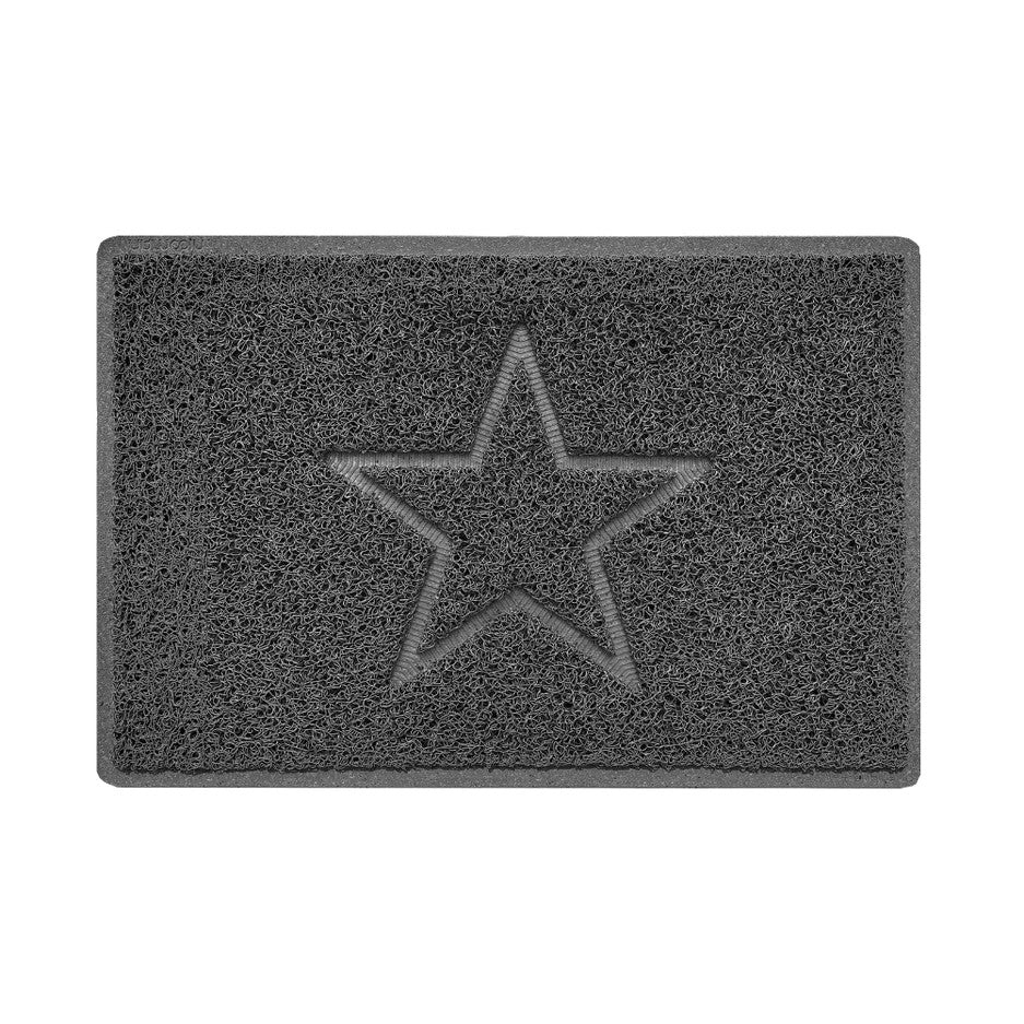 Indoor Spaghetti Door Mat Embossed Star - Dark Grey 60cm x 40cm