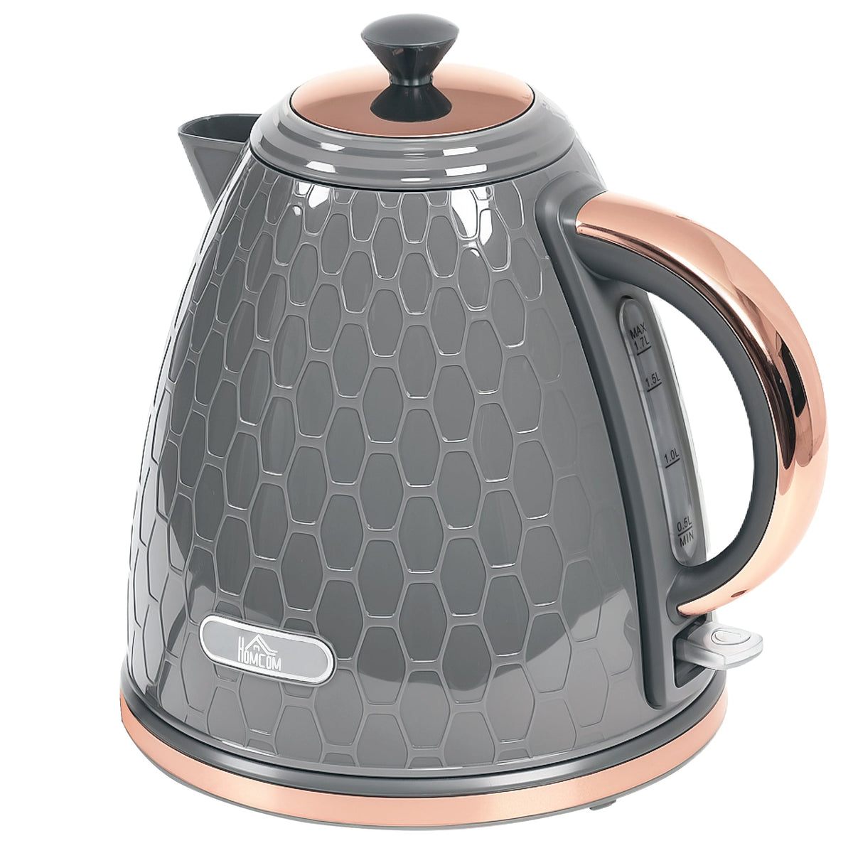 Electric Kettle, Fast Boil, 1.7L, 3kW, Swivel, Auto Shut-off Grey