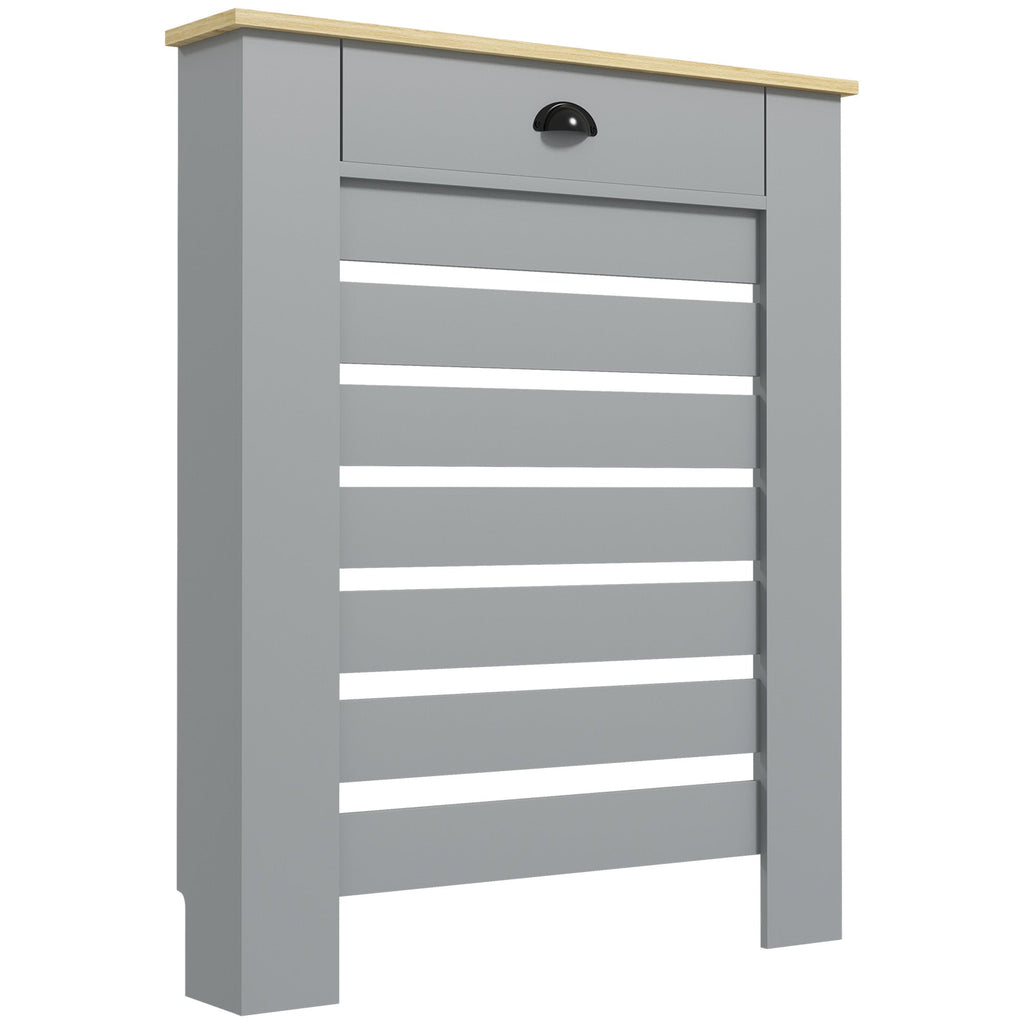 Radiator Cover with Drawer, Horizontal Slat, 78cm