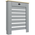 Radiator Cover with Drawer, Horizontal Slat, 78cm