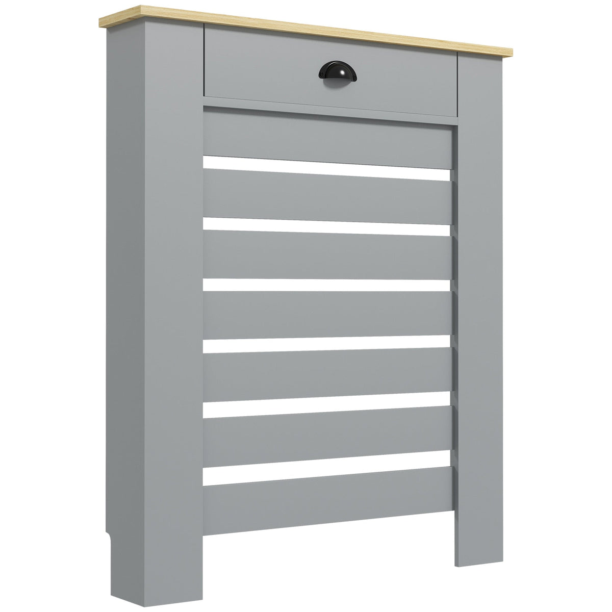 Radiator Cover with Drawer, Horizontal Slat, 78cm