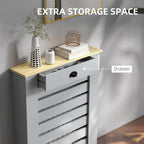 Radiator Cover with Drawer, Horizontal Slat, 78cm