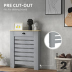 Radiator Cover with Drawer, Horizontal Slat, 78cm