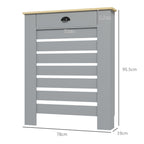 Radiator Cover with Drawer, Horizontal Slat, 78cm