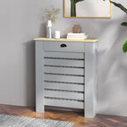 Radiator Cover with Drawer, Horizontal Slat, 78cm