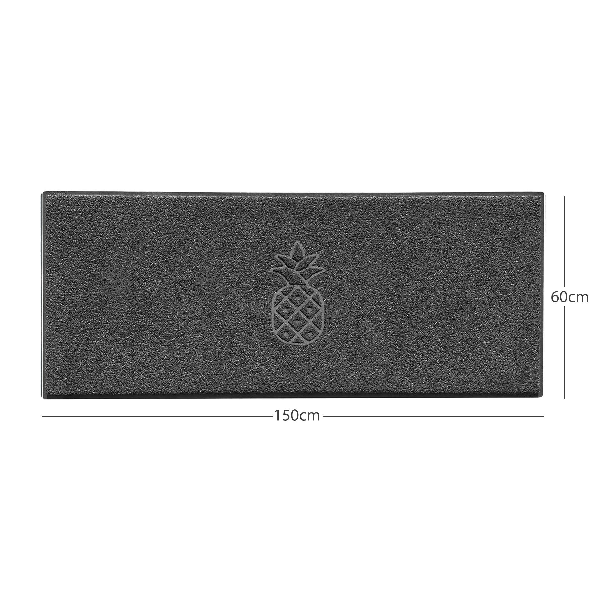 Pineapple Embossed Spaghetti Doormat Dark Grey 150cm x 60cm