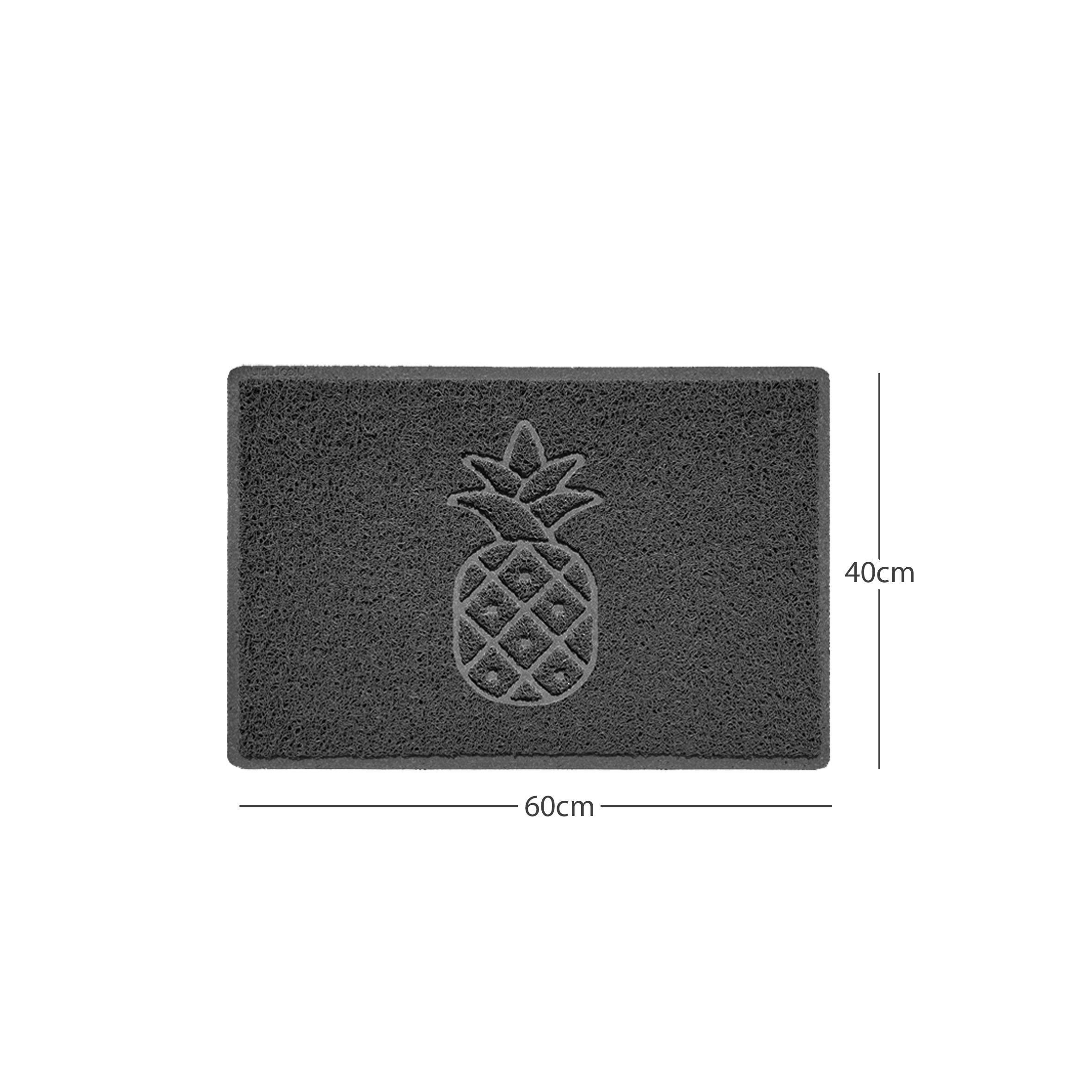 Pineapple Embossed Spaghetti Doormat Dark Grey 60cm x 40cm