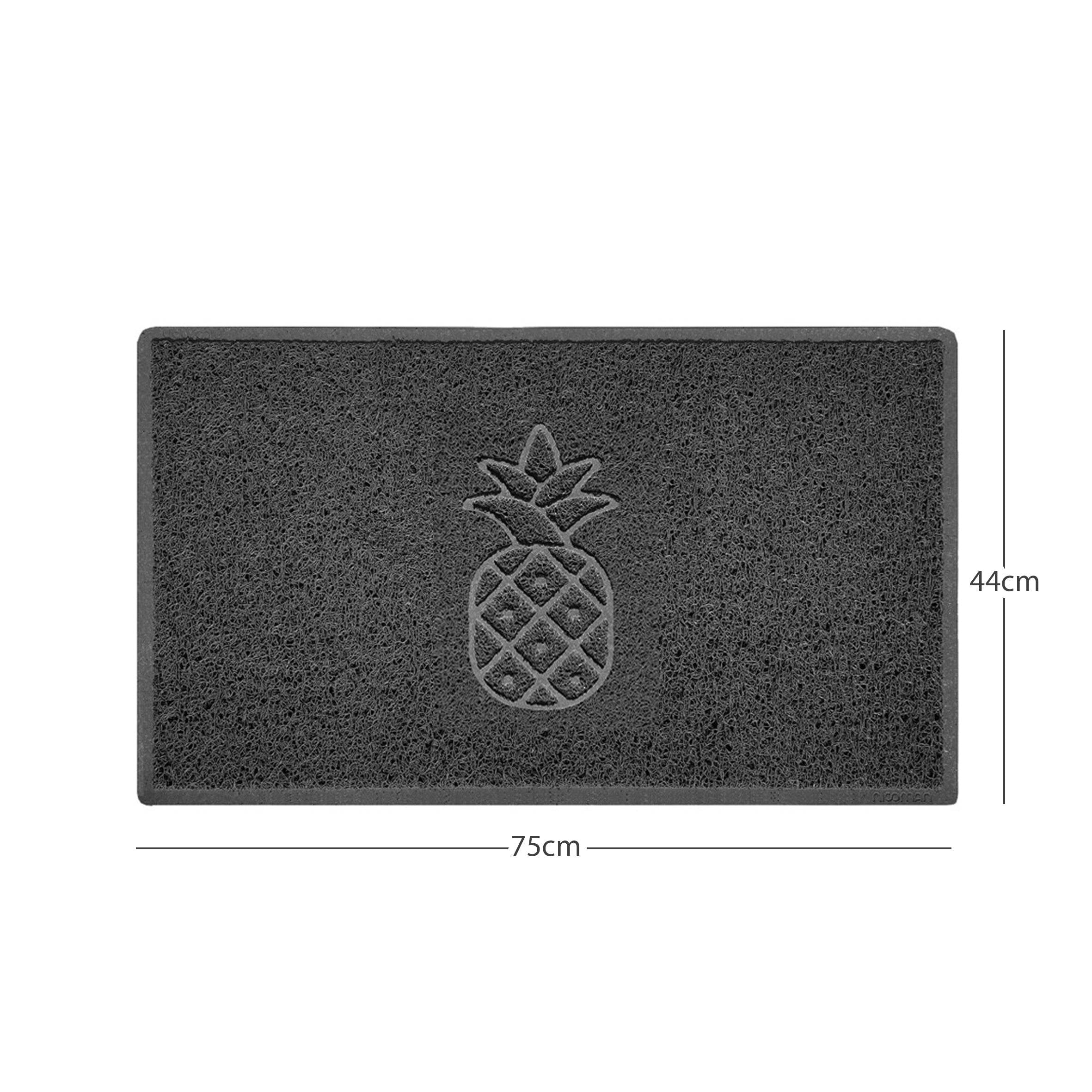 Pineapple Embossed Spaghetti Doormat Dark Grey 75cm x 44cm