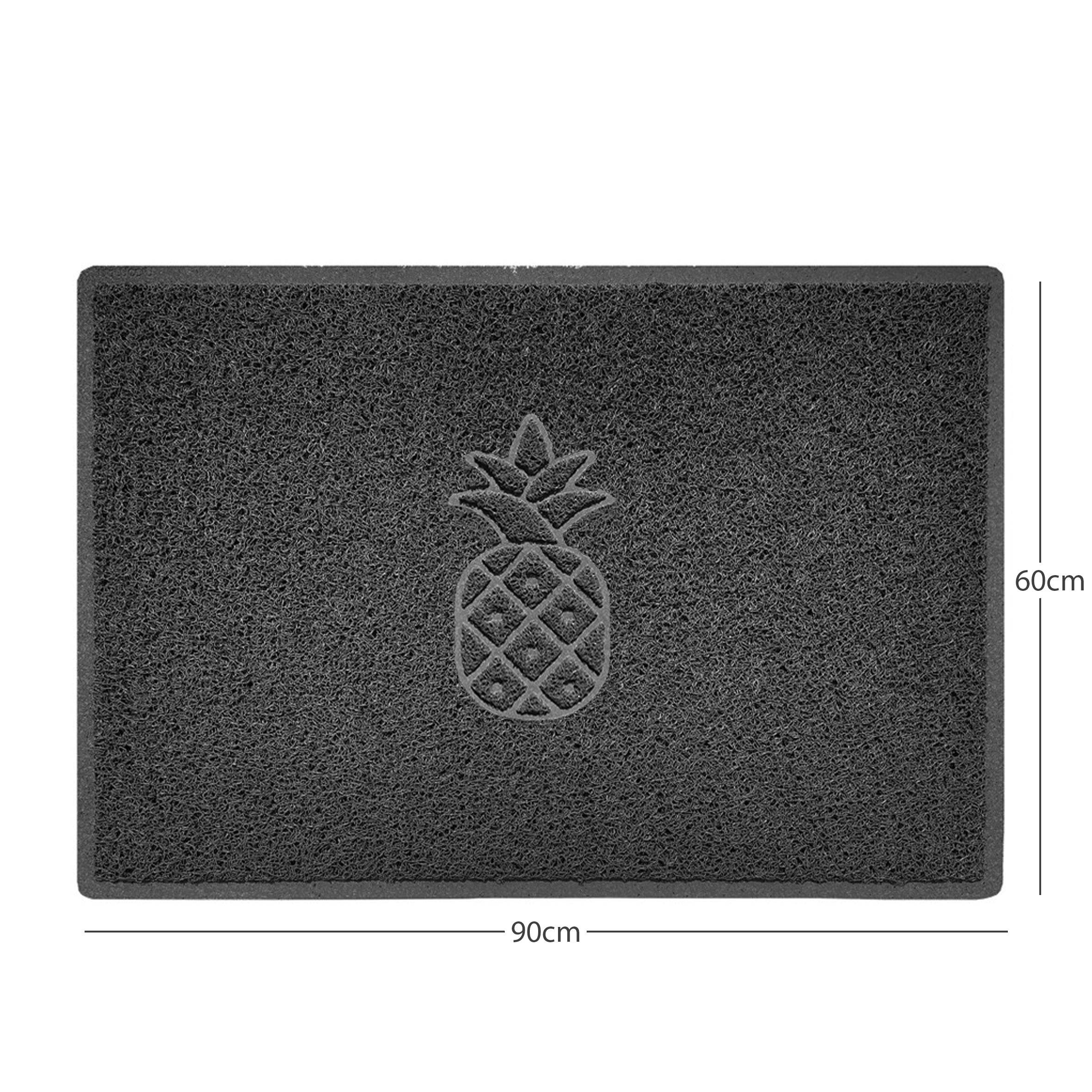 Pineapple Embossed Spaghetti Doormat Dark Grey 90cm x 60cm