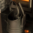 Fireside Coal Bucket & Match Canister - Black