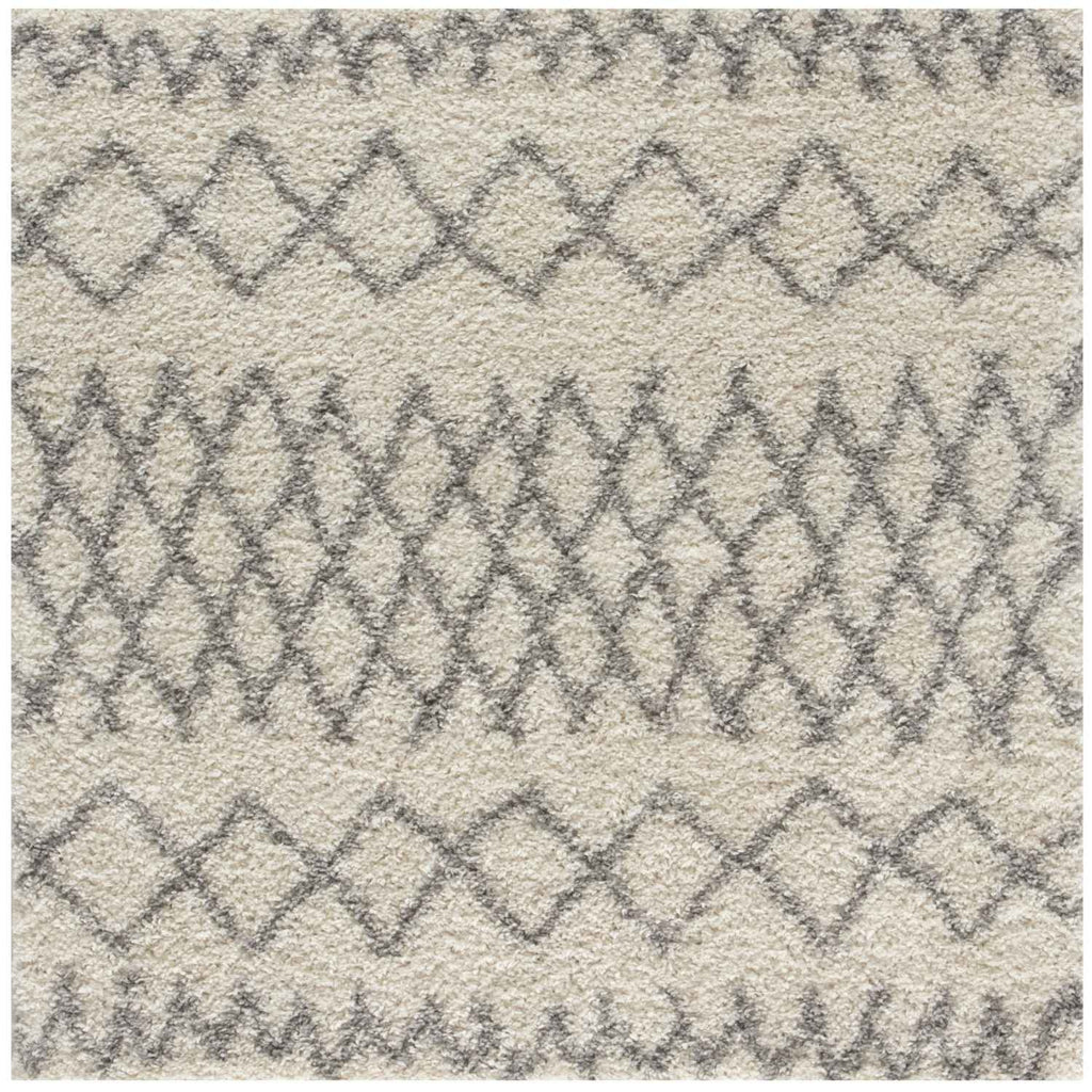 Moroccan Ivory Grey Shaggy Rug