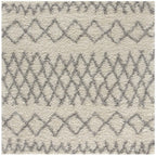 Moroccan Ivory Grey Shaggy Rug