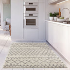 Moroccan Ivory Grey Shaggy Rug