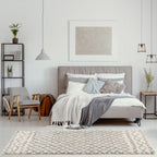 Moroccan Ivory Grey Shaggy Rug