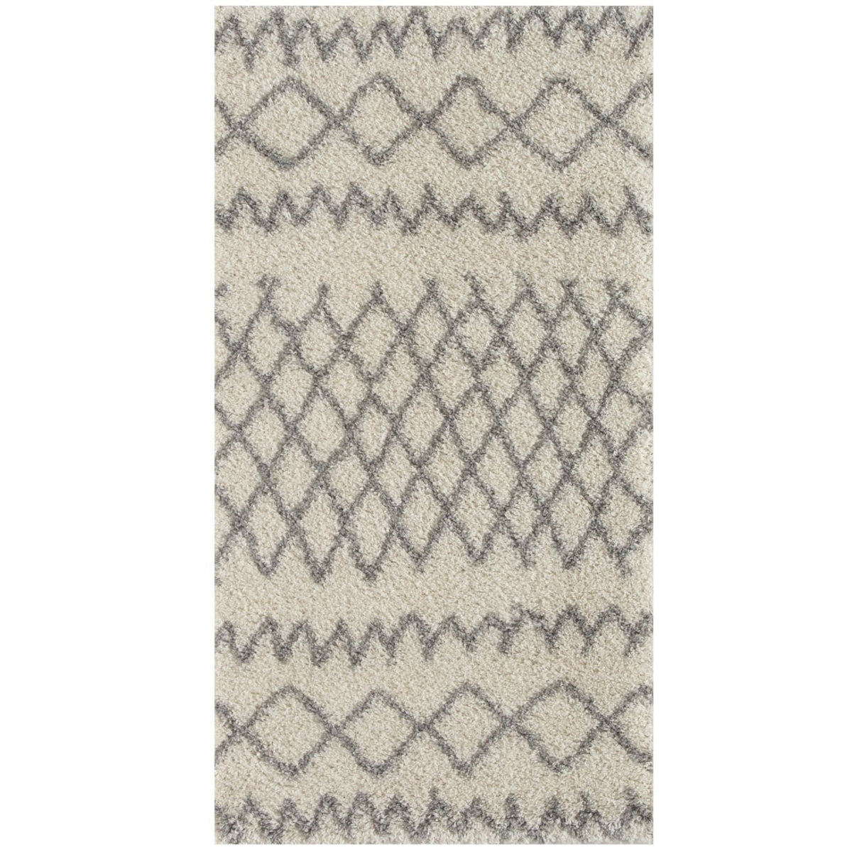 Moroccan Ivory Grey Shaggy Rug 80X150 cm
