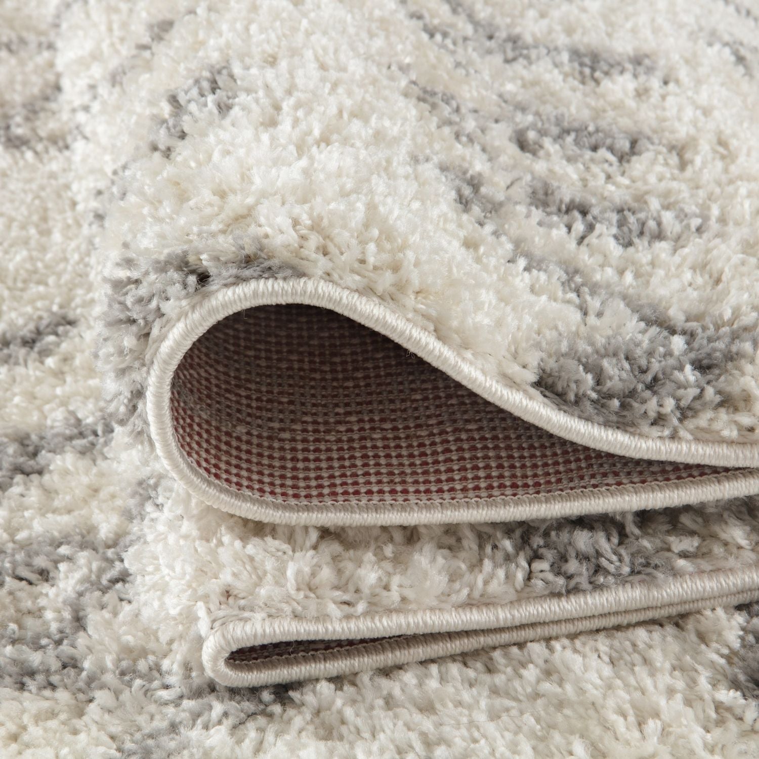 Moroccan Ivory Grey Shaggy Rug