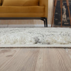 Moroccan Ivory Grey Shaggy Rug