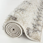 Moroccan Ivory Grey Shaggy Rug