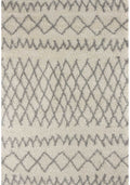 Moroccan Ivory Grey Shaggy Rug