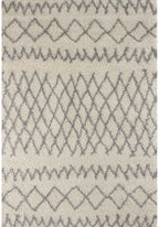 Moroccan Ivory Grey Shaggy Rug