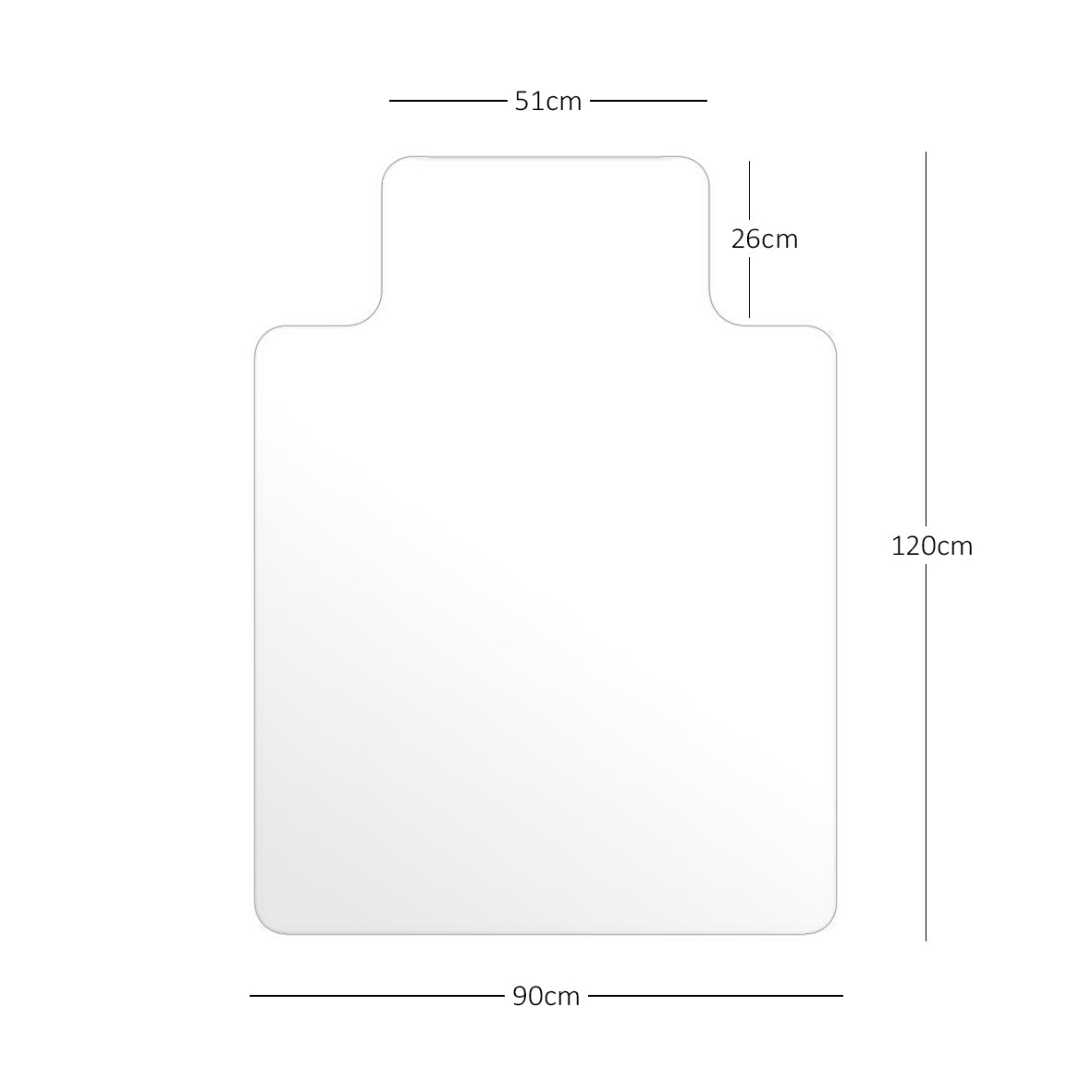 Chair Mat for Hard Floors - Transparent 90x120 cm with lip
