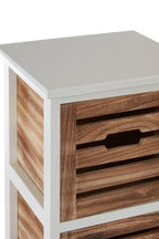 Natural and White Wooden 2 Drawer Chest
