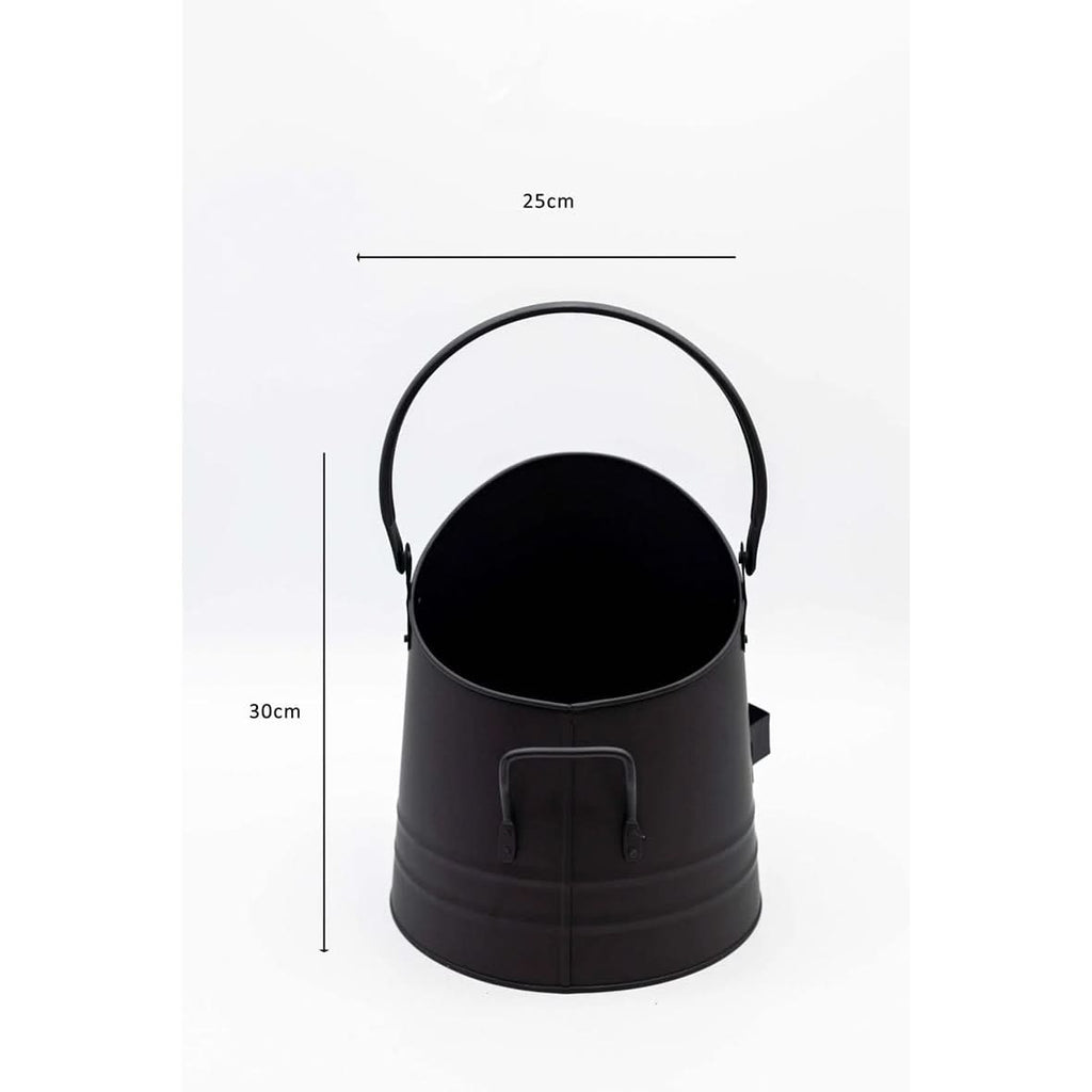 Fireside Coal Bucket & Match Canister - Black