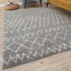 Moroccan Grey Shaggy Rug