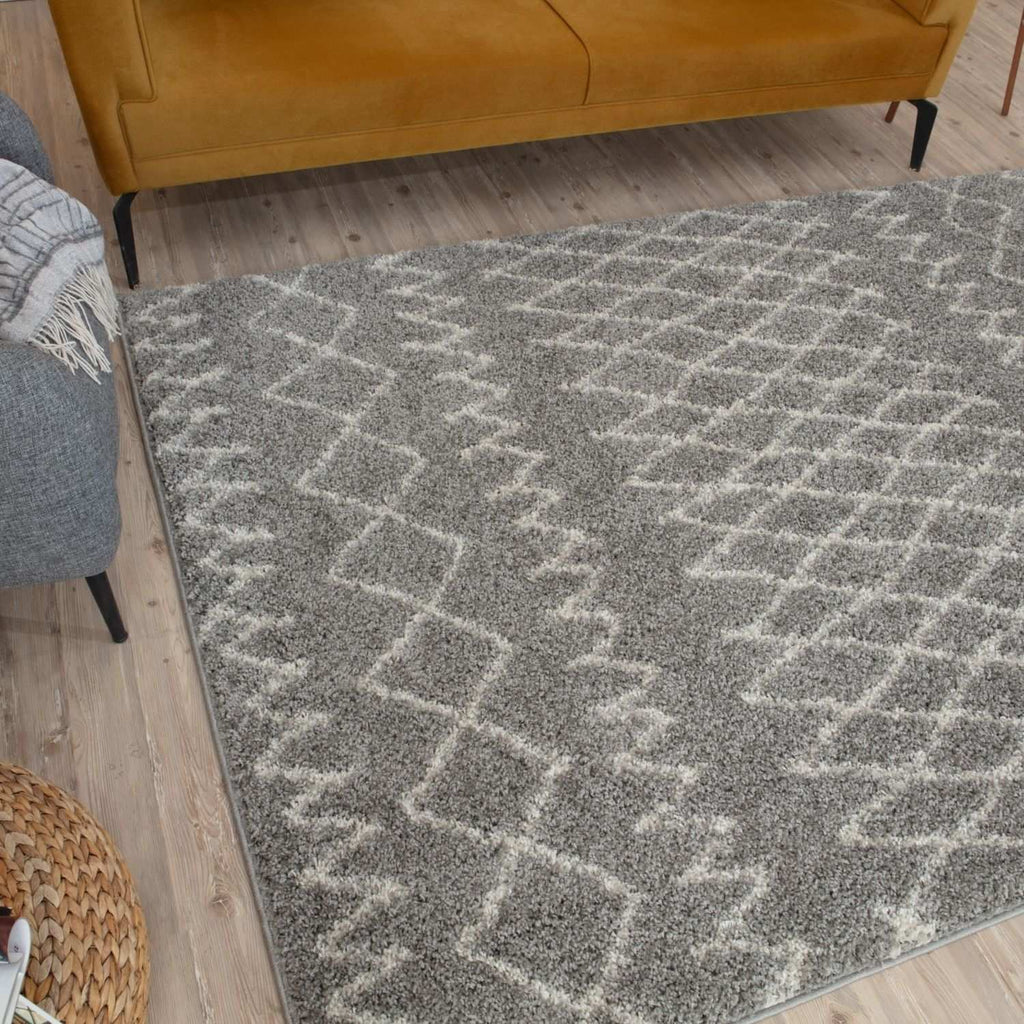 Moroccan Grey Shaggy Rug