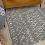 Moroccan Grey Shaggy Rug