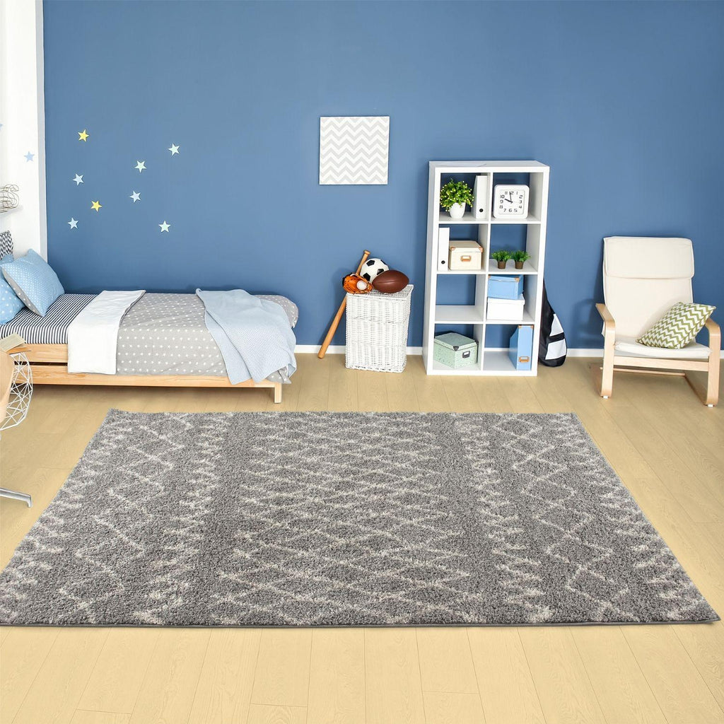 Moroccan Grey Shaggy Rug