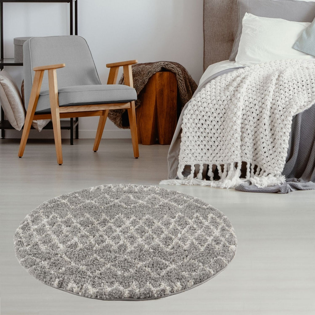 Moroccan Grey Shaggy Rug