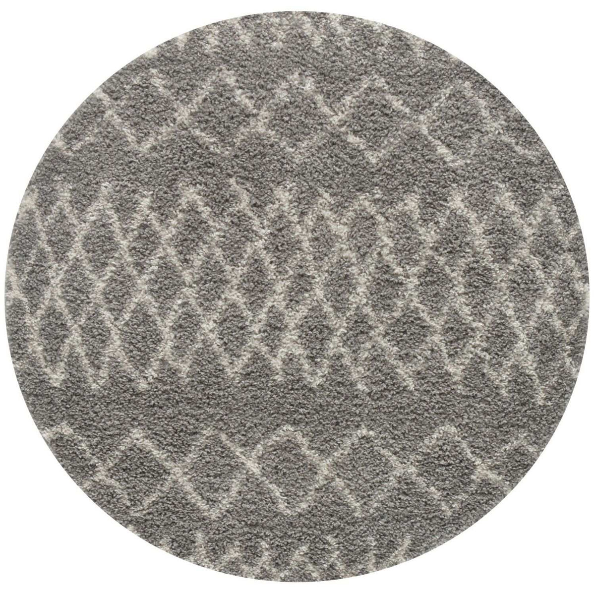 Moroccan Grey Shaggy Rug Ø 120 cm
