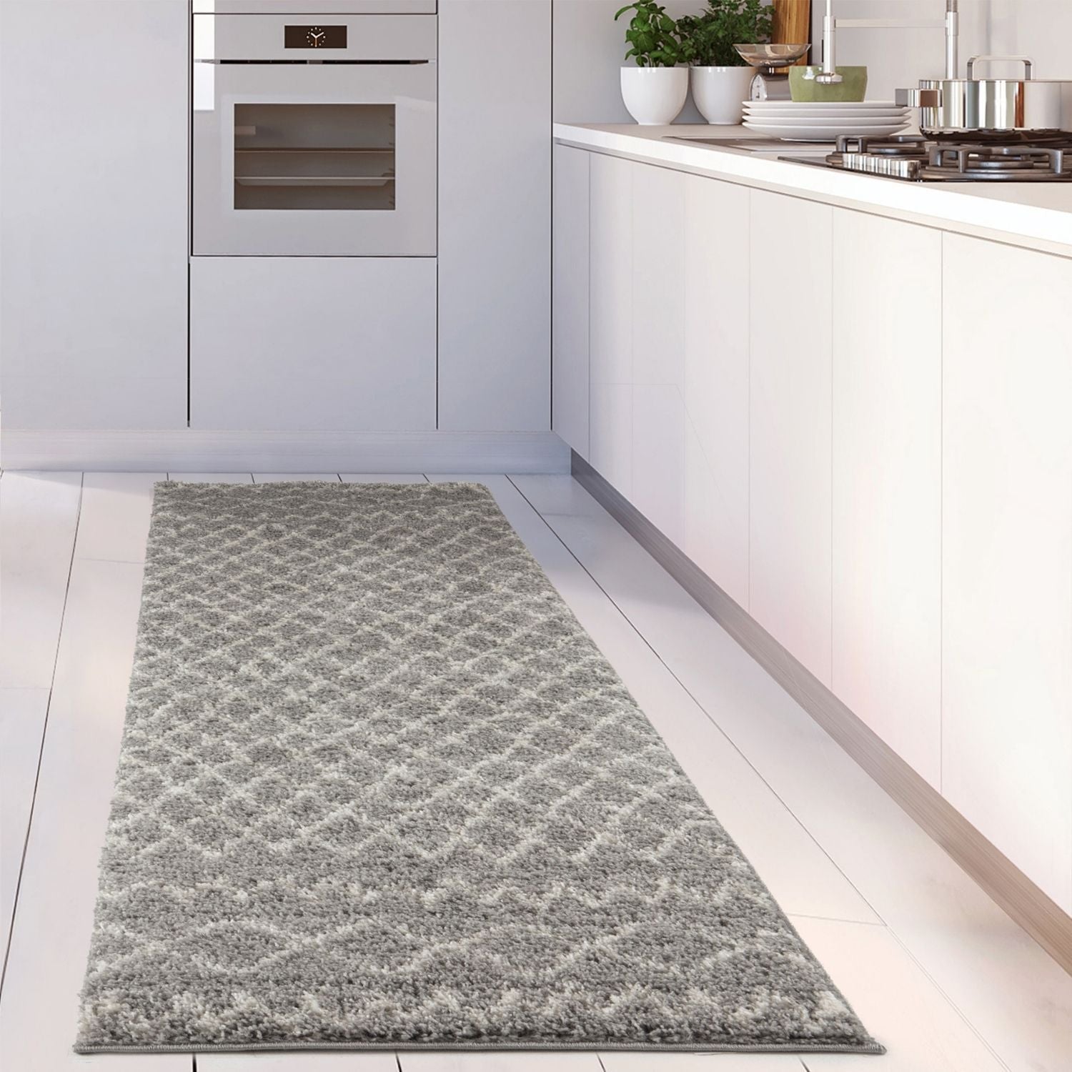 Moroccan Grey Shaggy Rug