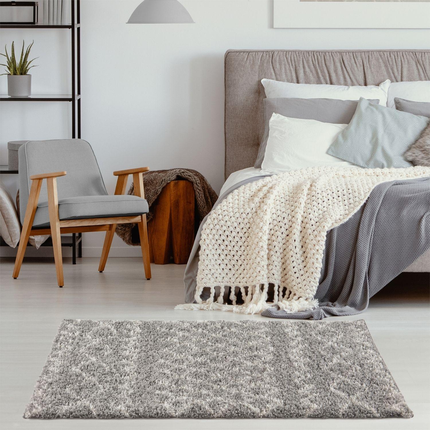 Moroccan Grey Shaggy Rug